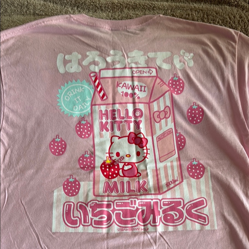 Hello Kitty Pink Short Sleeve Tee with Kawaii Design